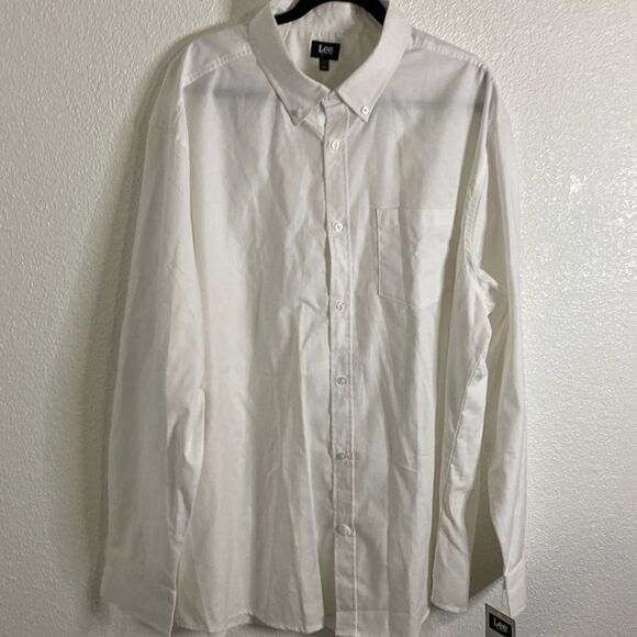 NWT- LEE- men’s white button down shirt- Size 4X - Picture 1 of 6